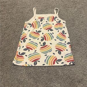 Kite Rainbow Apple Print Kids Tank Top Sz 6